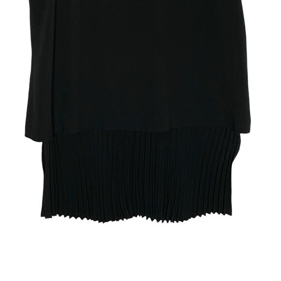 Theory S Womens Black Anastaza Winslow Layered Crepe Top Pleated Hem - Picture 6 of 9